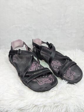 Merrell Womens Sz 6 Sandspur Keepsake Black Lilac Leather Hiking Sandals